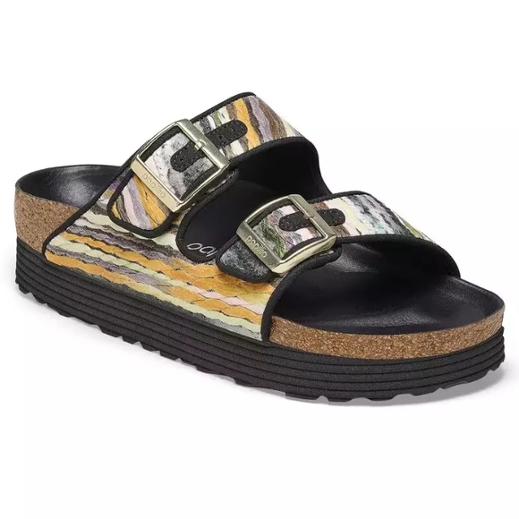 Striped Buckle Sandals - Picture 3 of 4